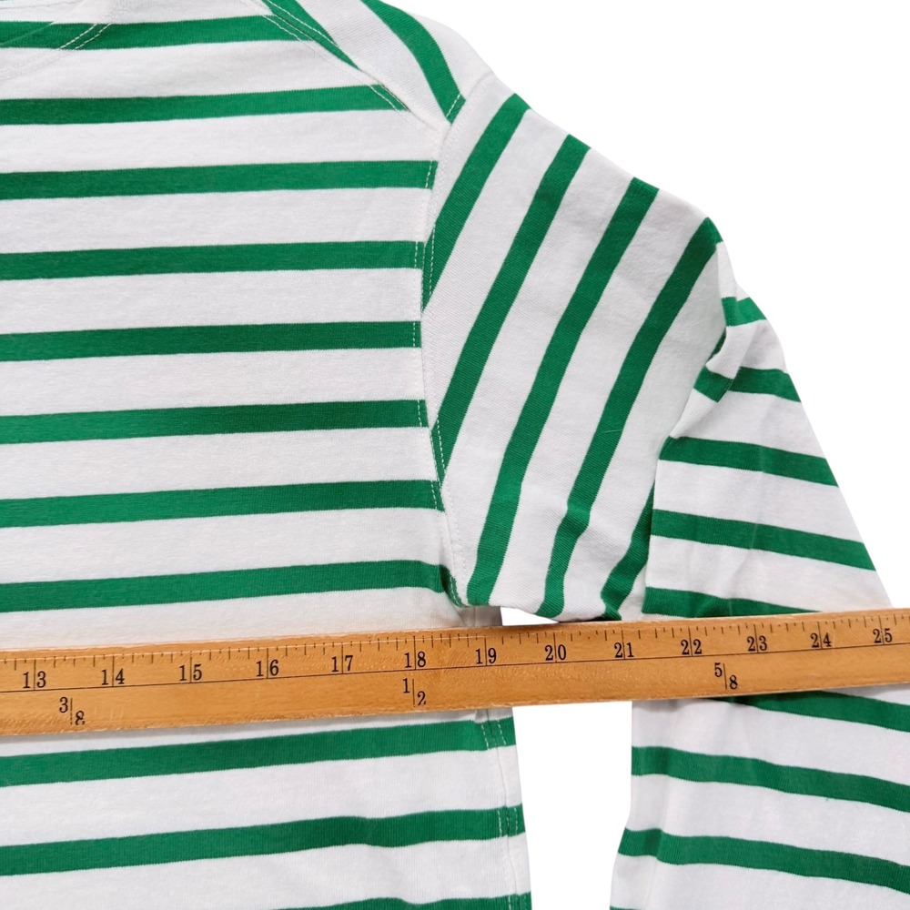 Everlane Breton Stripe Long Sleeve Boat Neck Tee Green White Womens Small - Picture 6 of 7